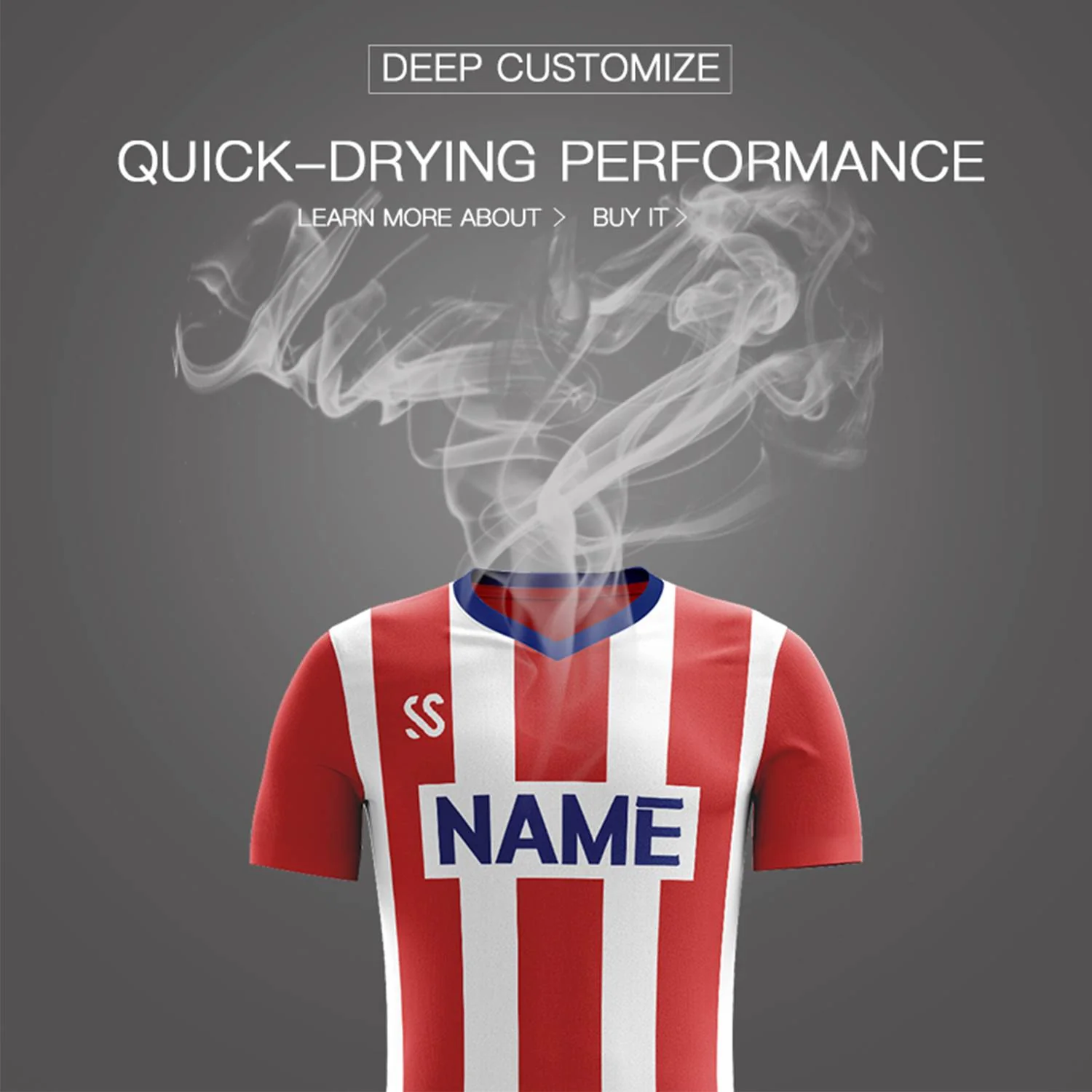 Custom Red Navy Casual Outdoor Soccer Sets Jersey - Image 2